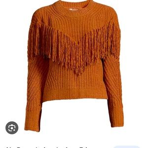 Brown fringe sweater